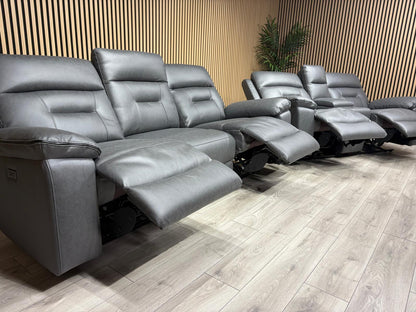 DFS Braylan 3+2 Seater Power Recliner Sofa Set with Console RRP £2498