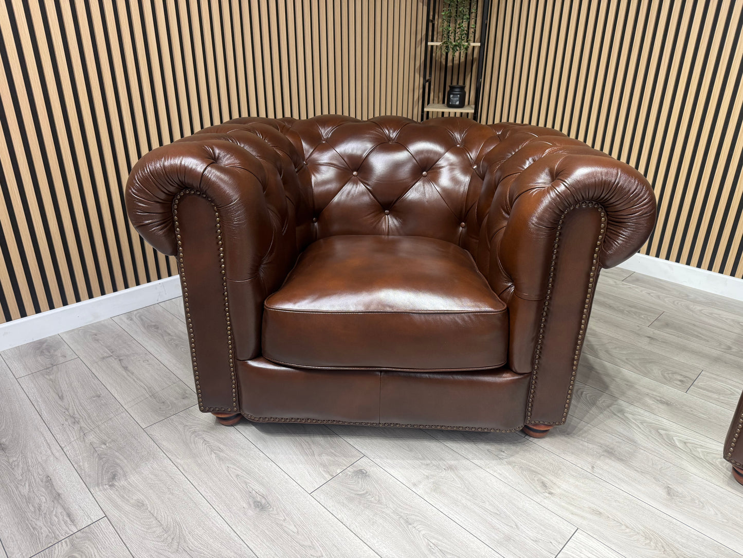 At The Helm Shackleton Style 3 Seater + 2 Armchairs Leather Chesterfield Sofa Set