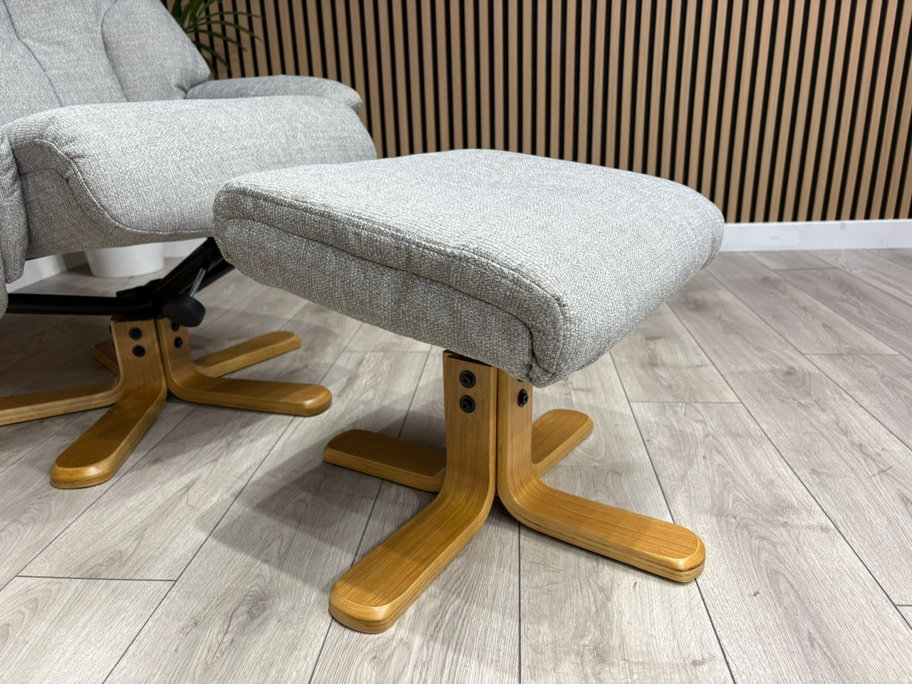 John Lewis Sample Relaxed Swivel Recliner Chair + Footstool - RRP £899