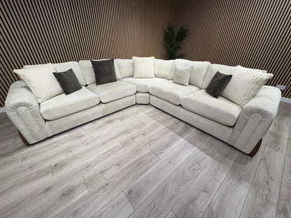 Sofology Marble Arch Style 2 Corner 2 Large Fabric Corner Sofa, Stone - RRP £3,129