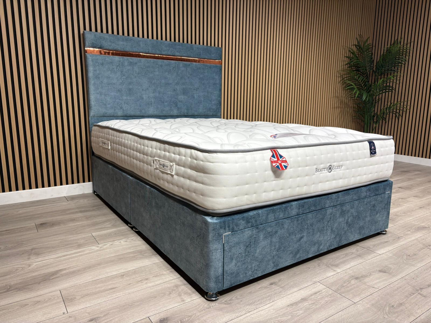 Elegant 3000 Pocket Divan Bed Set + Headboard. Available in all sizes