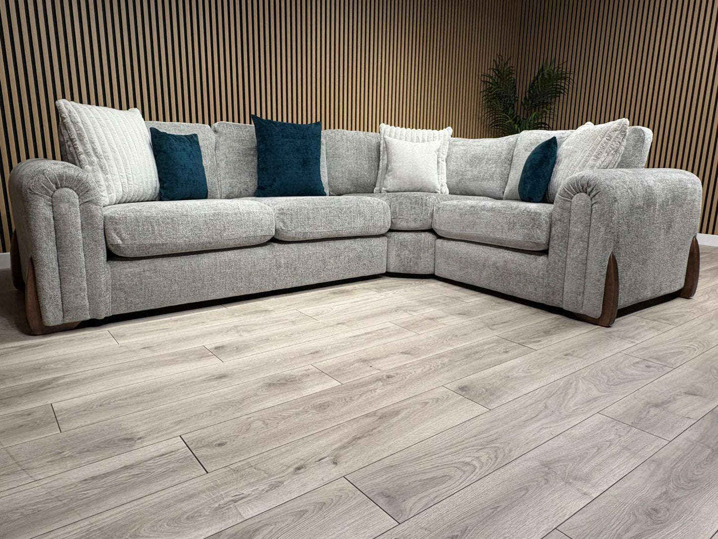 Sofology Marble Arch Style 2 Corner 1 Fabric Corner Sofa, Grey - RRP £3029