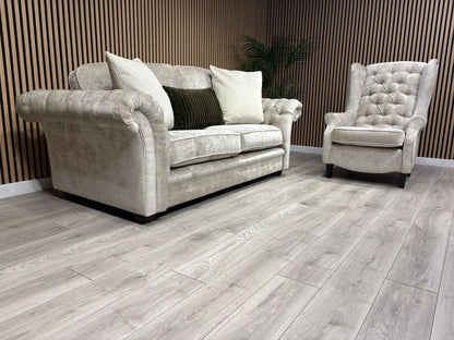 Victoria Fabric 3 Seater Sofa + Wingback Chair Set - RRP £3198