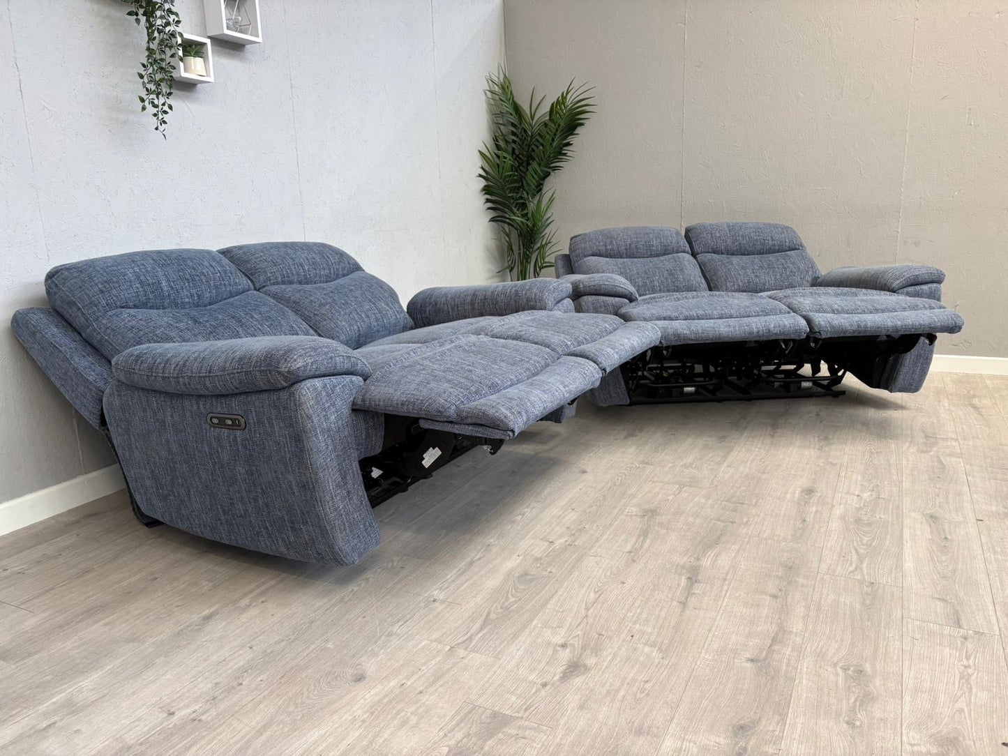 Furniture Village SLOANE Fabric 2+2 Seater Power Recliners - RRP £1950