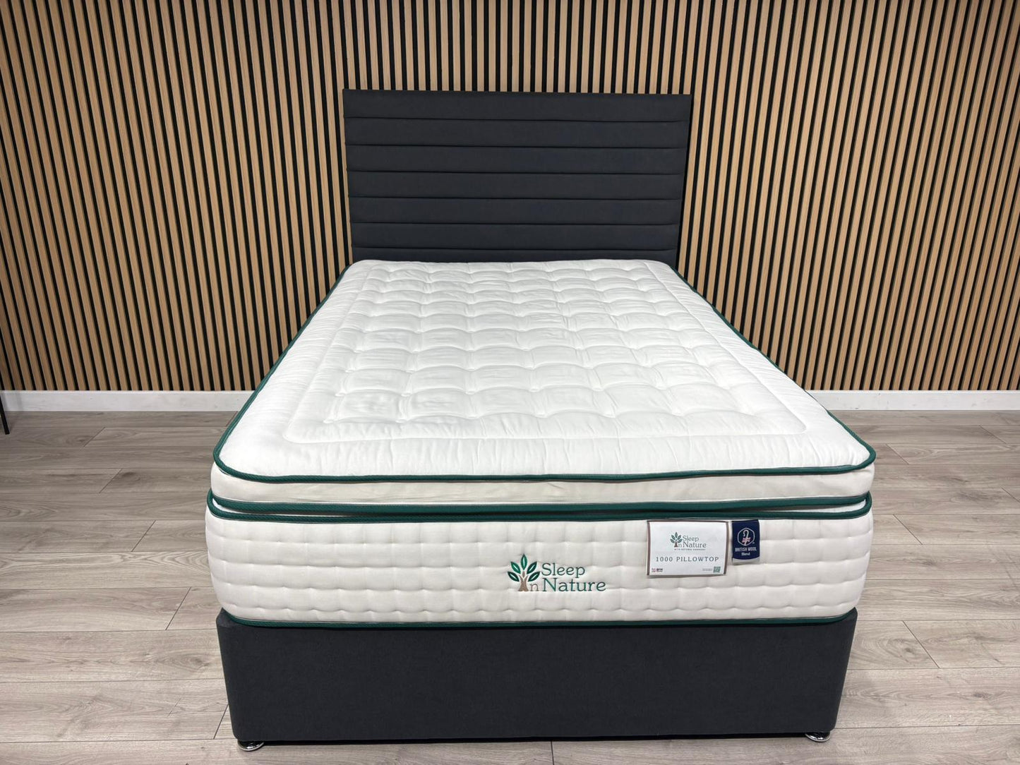 Sleep Nature 1000 Pillow Top Divan Bed Set + Headboard. Available in all sizes