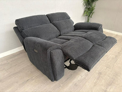 Atlanta - Fabric 2 Seater Sofa with Power Recliners, Coda Black - RRP £1079