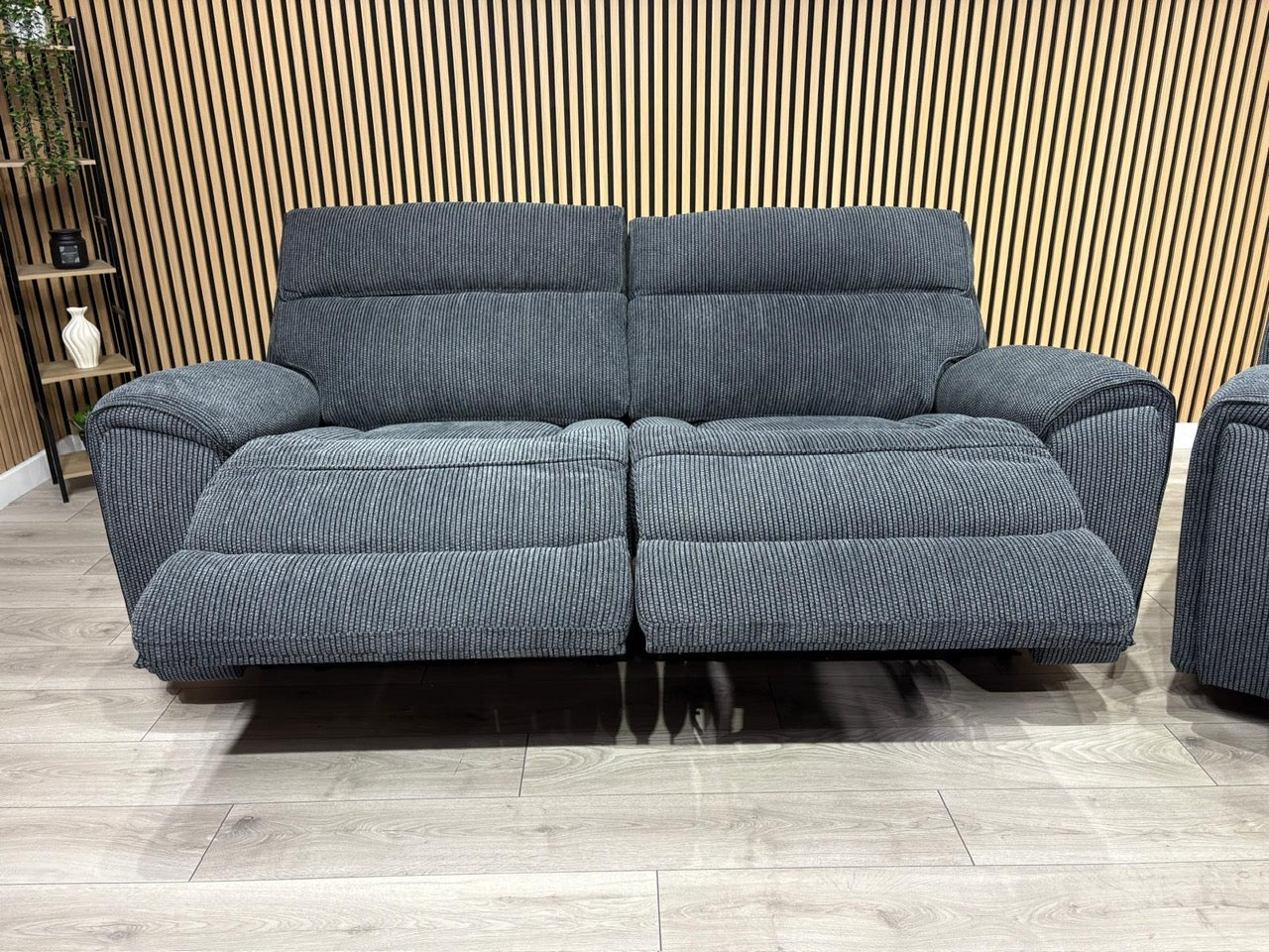 Atlanta - Fabric 3+2 Seater Sofa Set with Power Recliners, Coda Black - RRP £2478