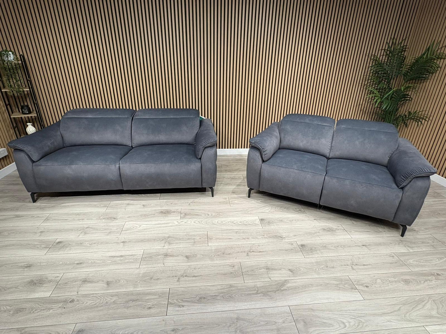 Furniture Village EZRA Style Fabric 3 Seater + 2 Seater Power Recliners - RRP £3890