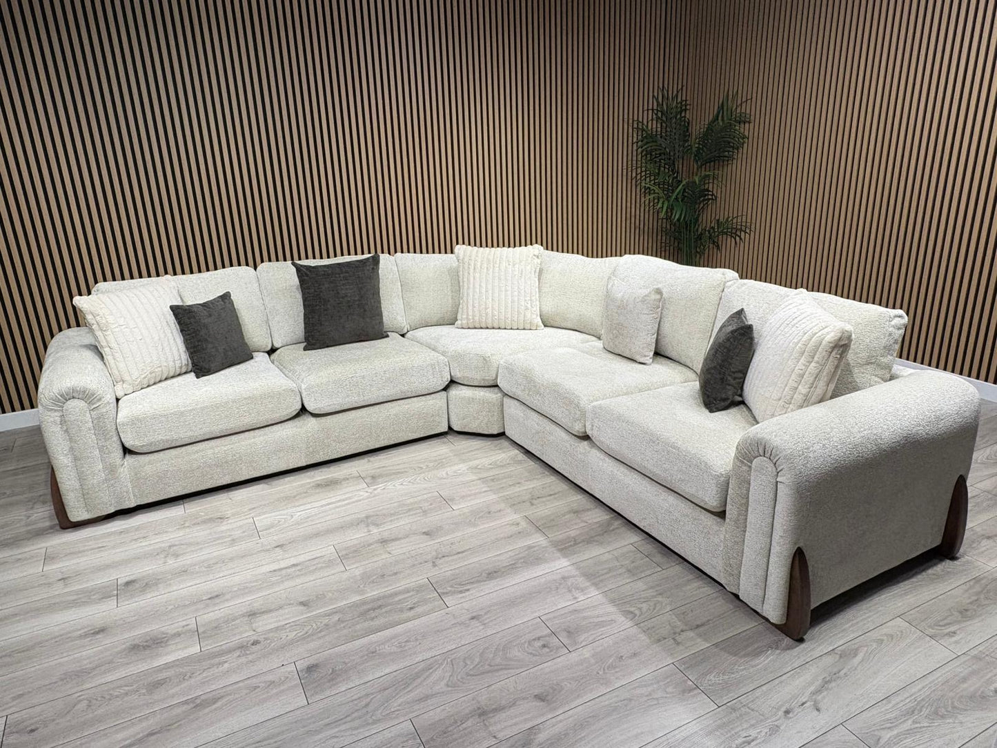 Sofology Marble Arch Style 2 Corner 2 Large Fabric Corner Sofa, Stone - RRP £3,129