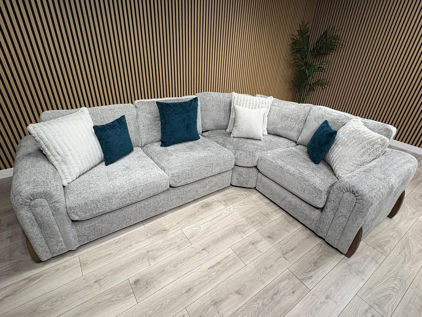 Sofology Marble Arch Style 2 Corner 1 Fabric Corner Sofa, Grey - RRP £3029