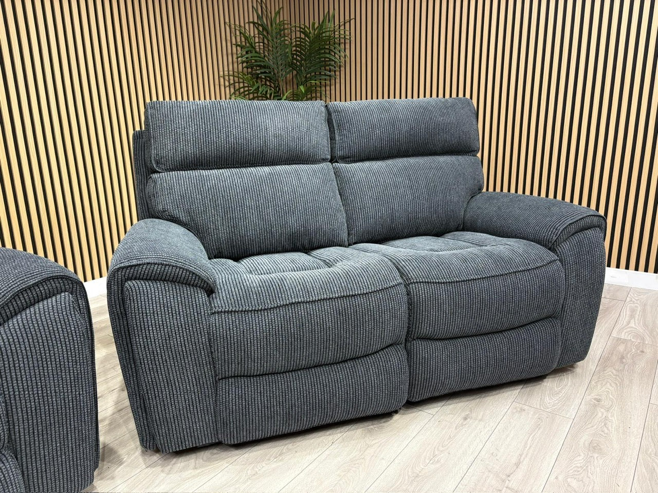 Atlanta - Fabric 3+2 Seater Sofa Set with Power Recliners, Coda Black - RRP £2478