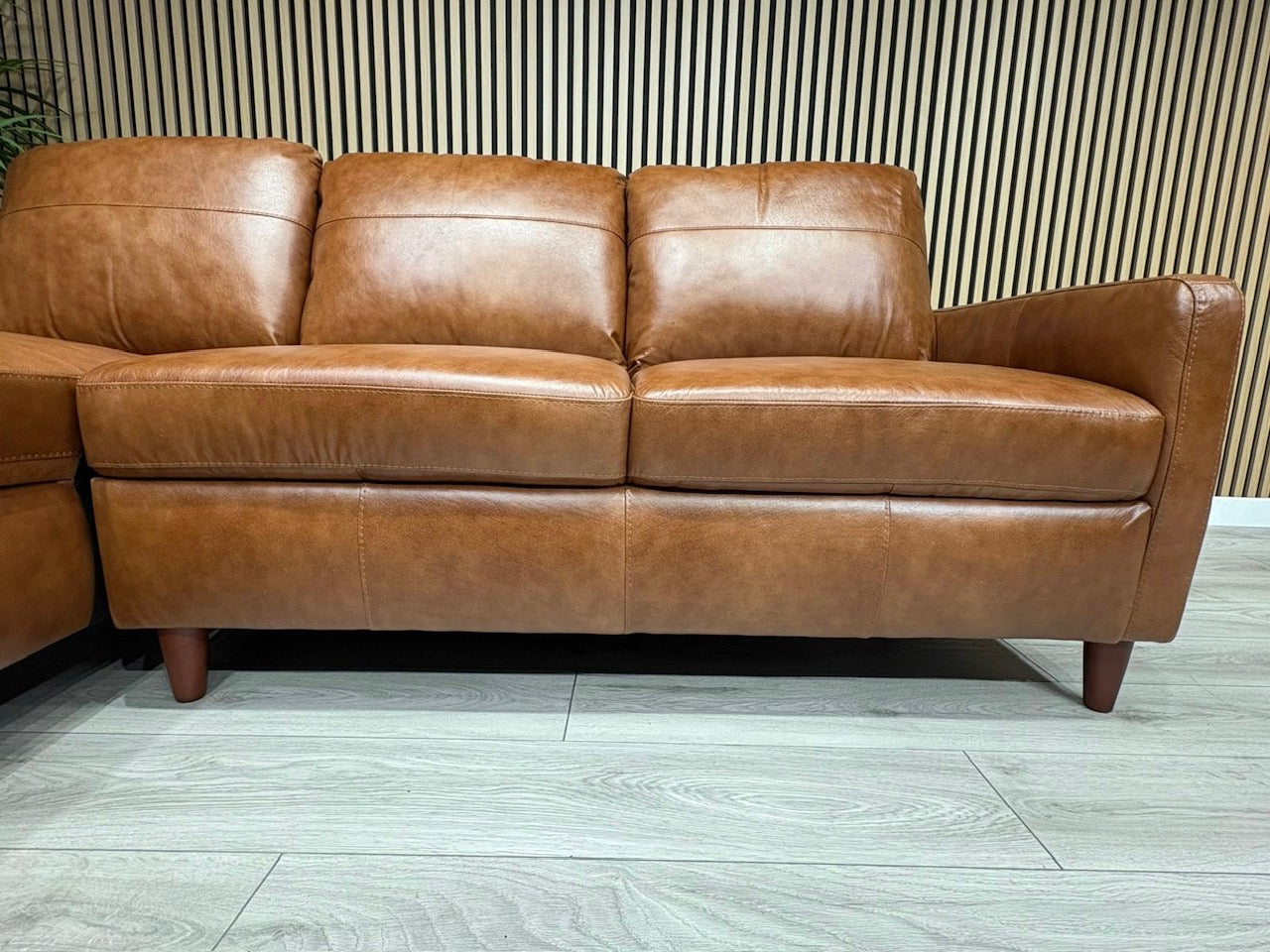 John Lewis BAILEY Style LHF Leather 3 Seater Chaise End Sofa, Tan - RRP £3,449