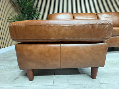 John Lewis BAILEY Style LHF Leather 3 Seater Chaise End Sofa, Tan - RRP £3,449