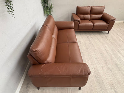 Furniture Village - Morgan 3 Seater + 2 Seater Leather Sofa Set RRP £2890