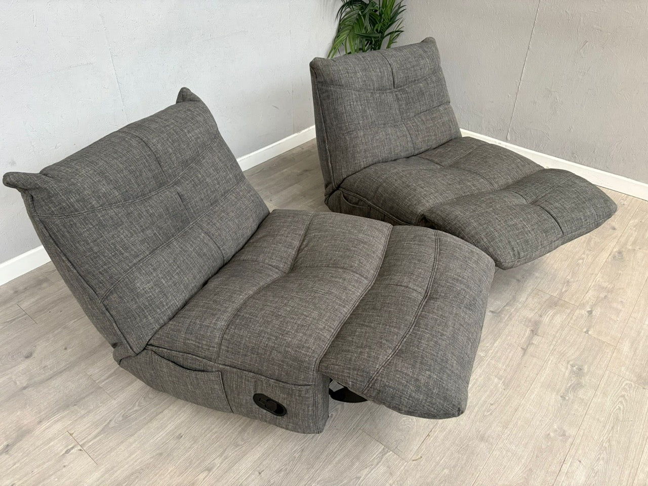 DFS Clarke Pair Of Swivel Rocker Manual Recliner Chairs - RRP £1058