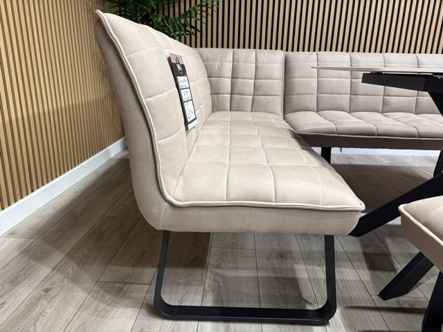 Furniture Village- LIMA Fabric Corner Bench + Dining Table Set, RRP: £1998