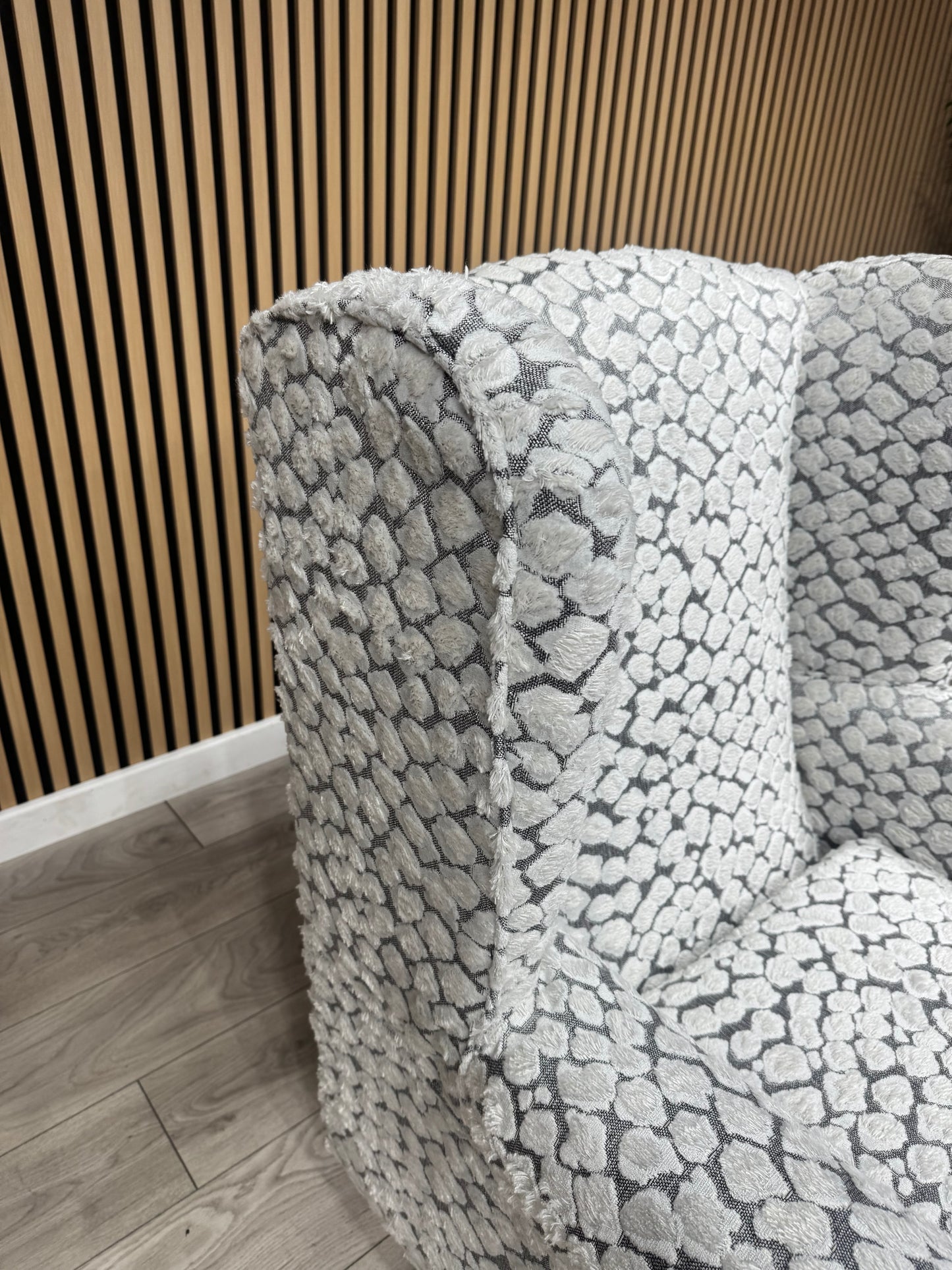 Habitat Fabric Wingback Chair / Armchair, Pebble- RRP £999