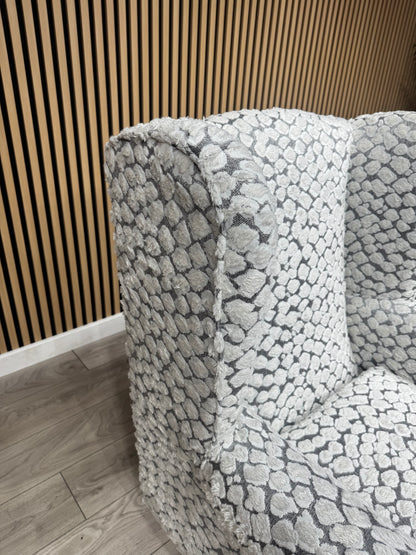 Habitat Fabric Wingback Chair / Armchair, Pebble- RRP £999