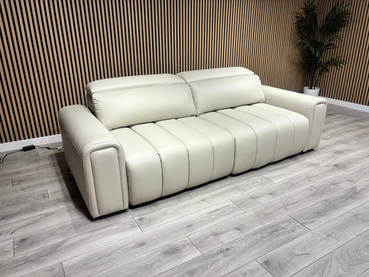 Michigan Leather 3 Seater Electric Double Chaise Cinema Sofa, RRP: £2495