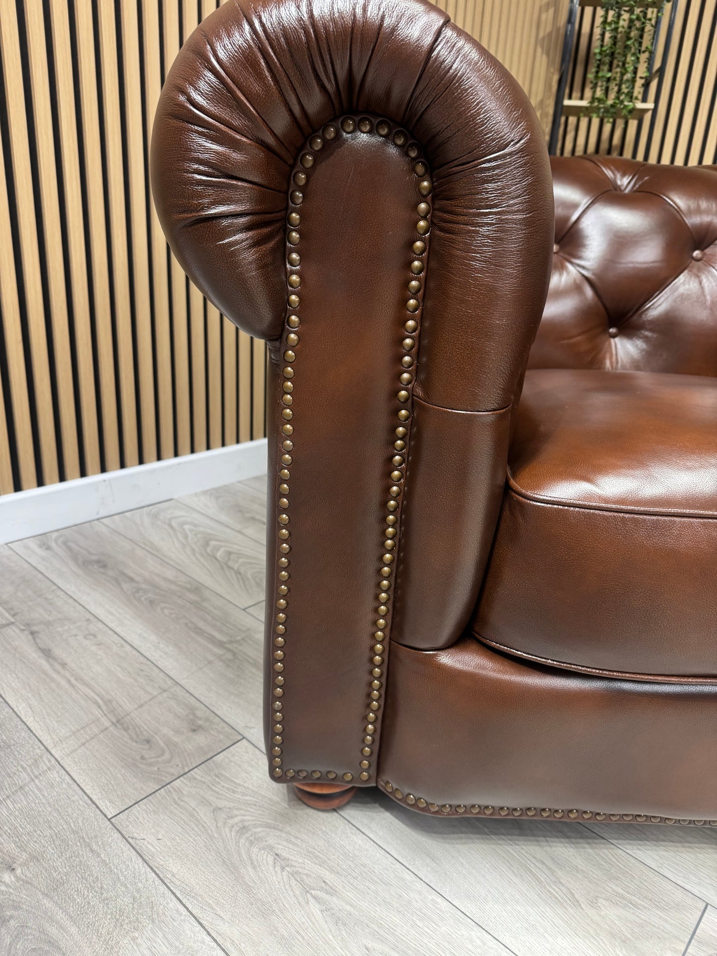 At The Helm Shackleton Style 3 Seater + 2 Armchairs Leather Chesterfield Sofa Set