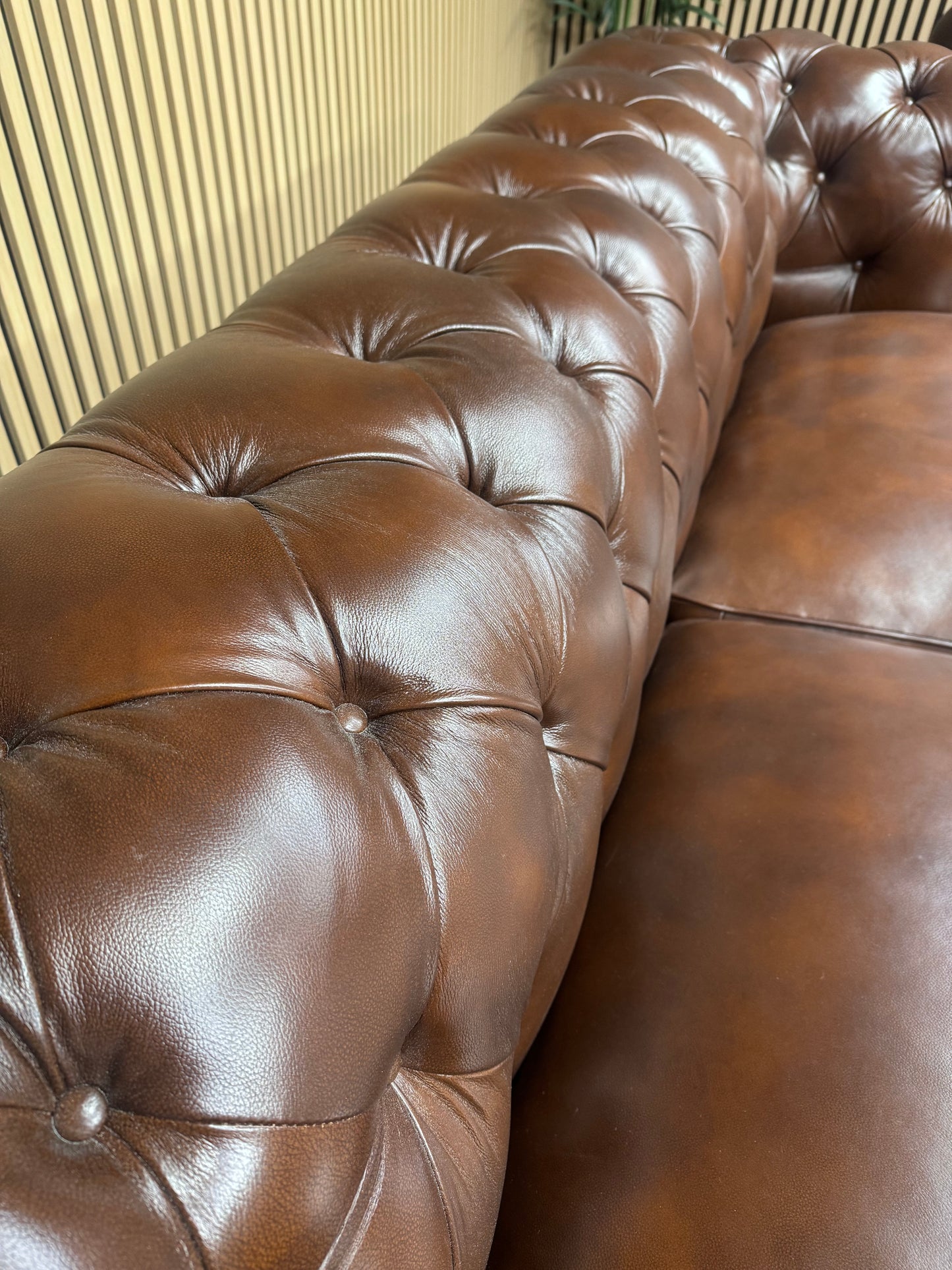 At The Helm Shackleton Style 3 Seater + 2 Armchairs Leather Chesterfield Sofa Set