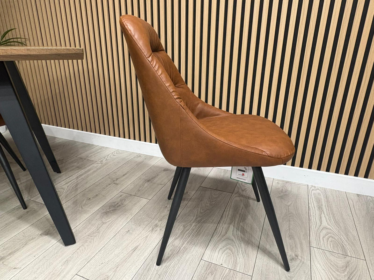 NEXT Sample - Corrine Industrial Dining Table + 4 leather effect chairs - RRP £1899