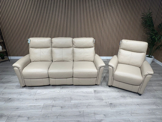 Furniture Village - Piccolo Leather 3 Seater + Armchair Sofa Set - RRP £2890