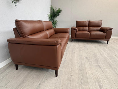 Furniture Village - Morgan 3 Seater + 2 Seater Leather Sofa Set RRP £2890