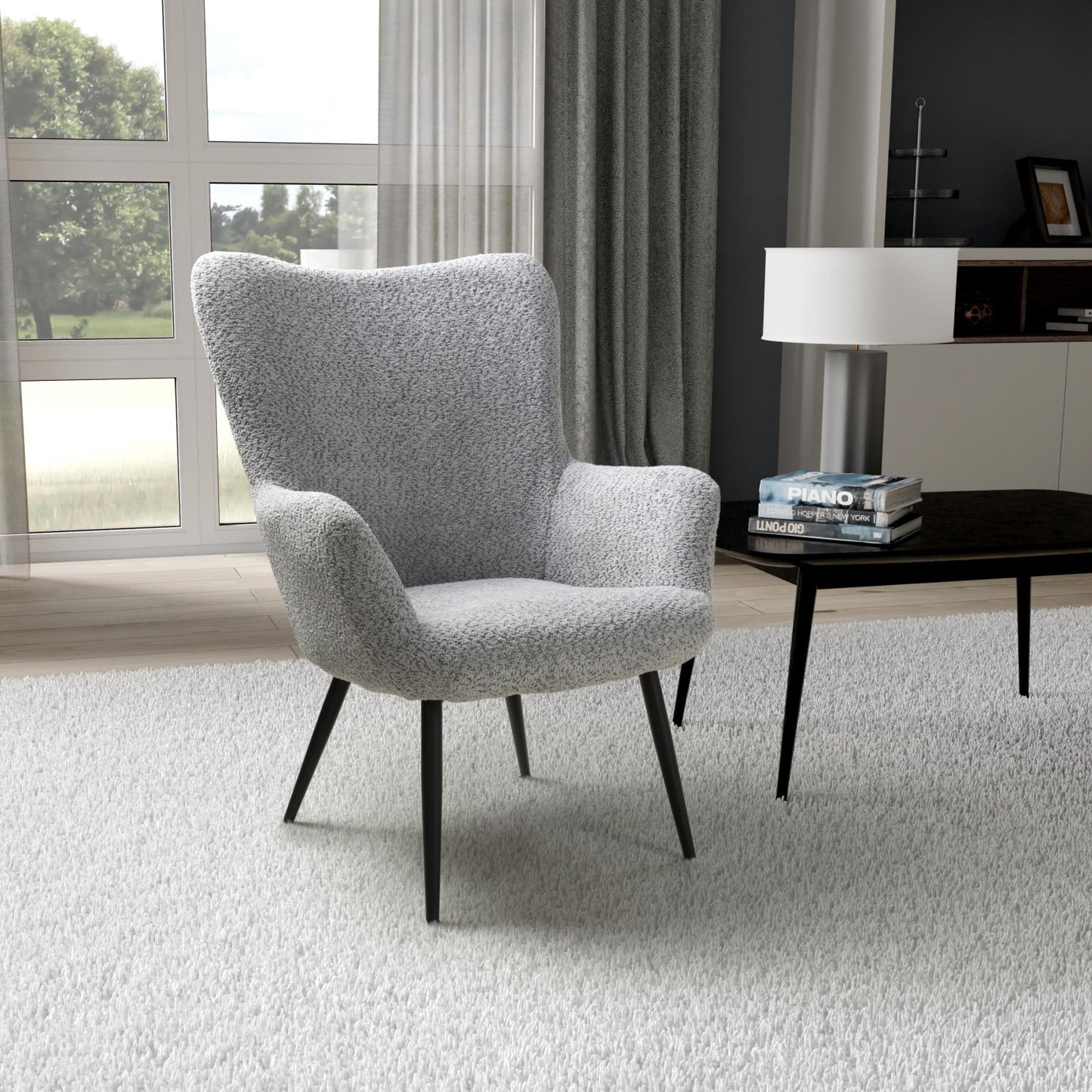 Bordeaux Textured Chenille Effect Grey Armchair