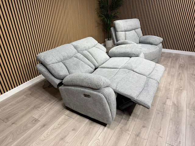 Havana Fabric 2 Seater Sofa + Armchair Power Recliner Sofa Set - RRP £3298