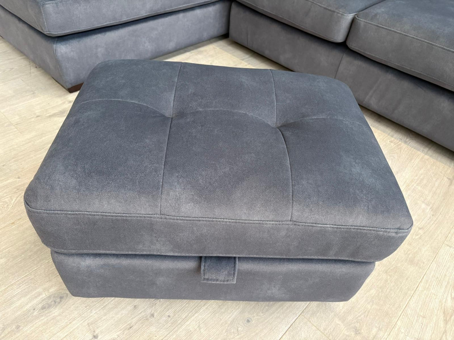 Furniture Village Dinky LHF Fabric Corner Chaise End Sofa + Footstool, RRP: £1890