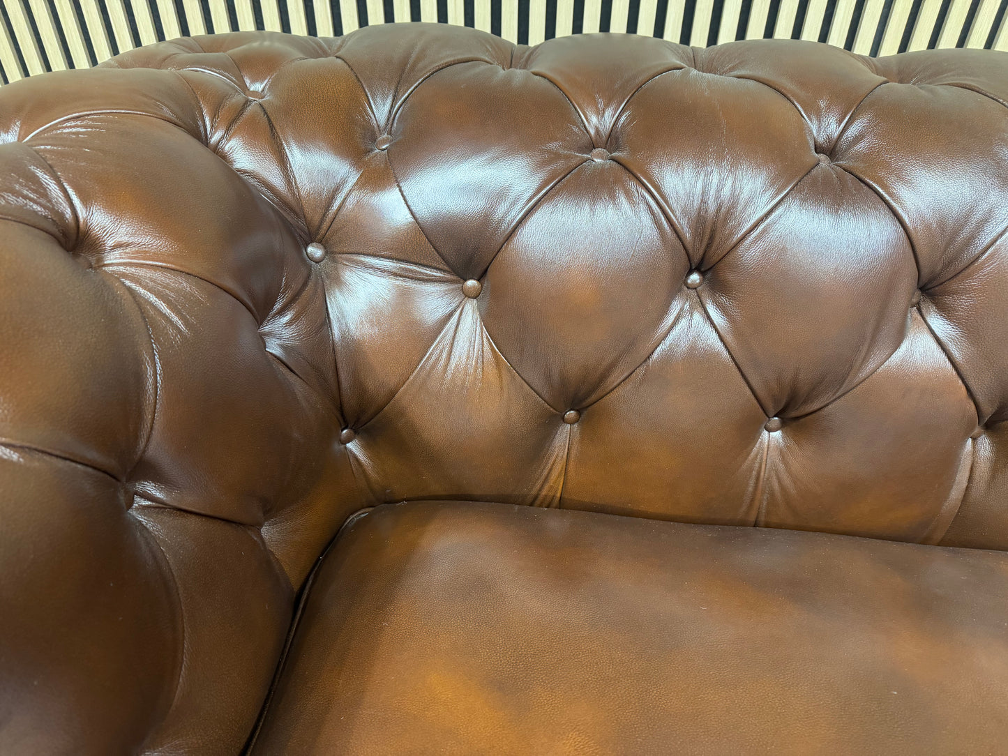 At The Helm Shackleton Style 3 Seater + 2 Armchairs Leather Chesterfield Sofa Set