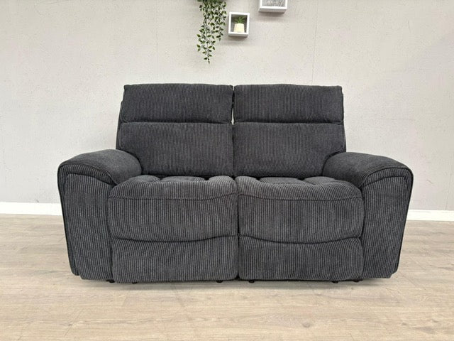 Atlanta - Fabric 2 Seater Sofa with Power Recliners, Coda Black - RRP £1079