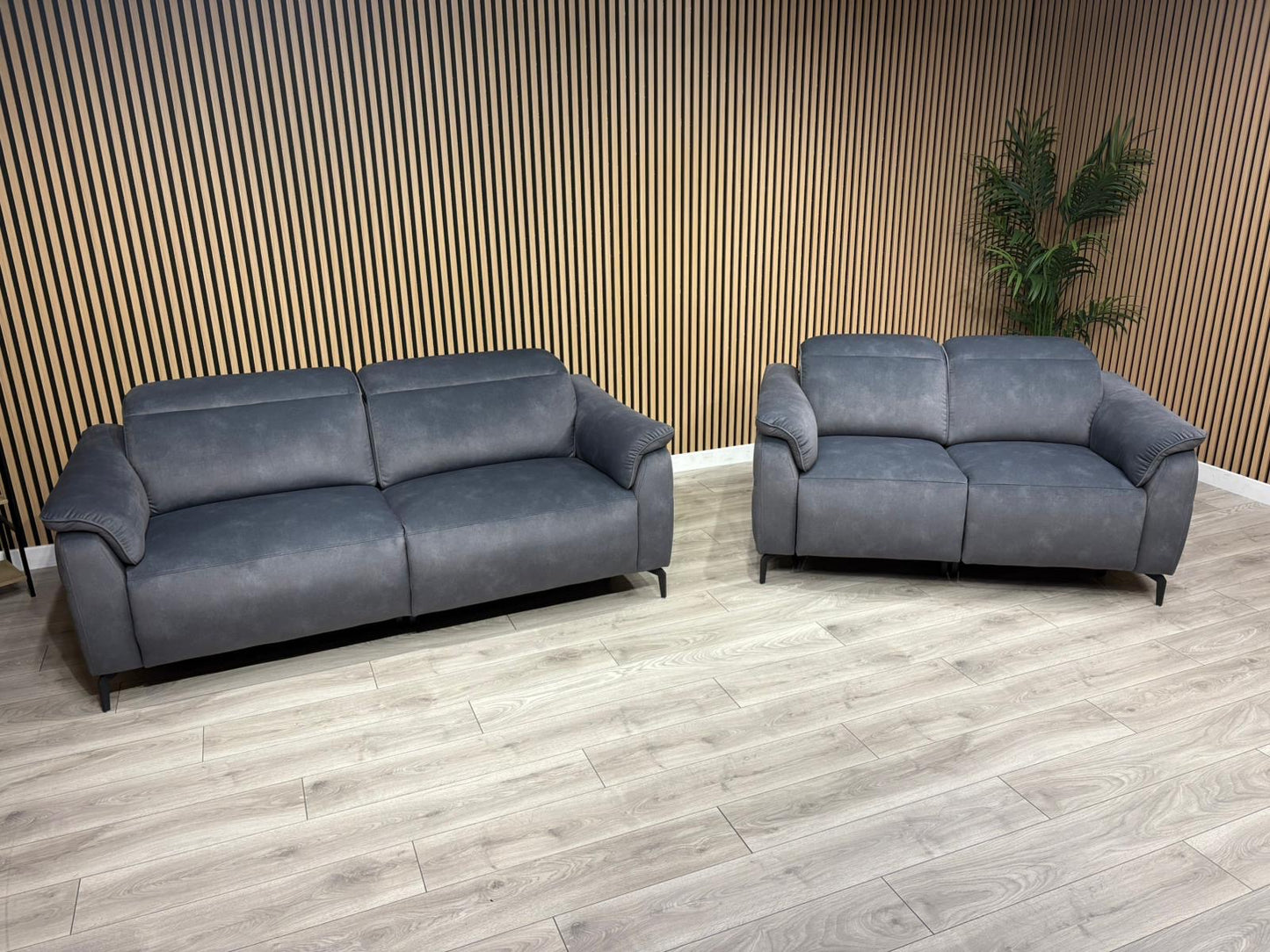 Furniture Village EZRA Style Fabric 3 Seater + 2 Seater Power Recliners - RRP £3890