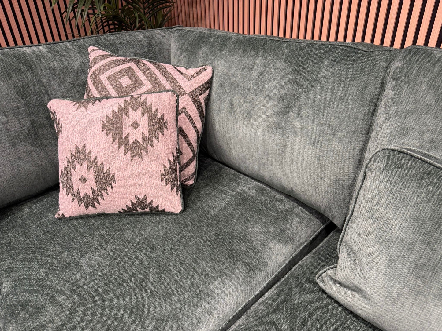 Sofology CAVALLI Style Fabric Open Chaise LHF Corner Sofa + Footstool - RRP £5398