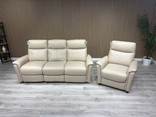 Furniture Village - Piccolo Leather 3 Seater + Armchair Sofa Set - RRP £2890