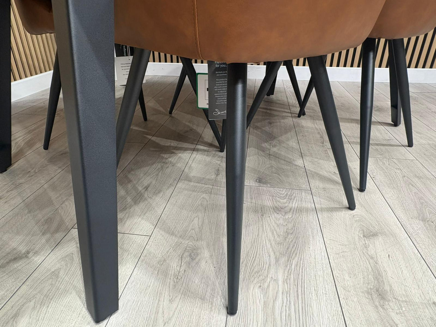 NEXT Sample - Corrine Industrial Dining Table + 4 leather effect chairs - RRP £1899