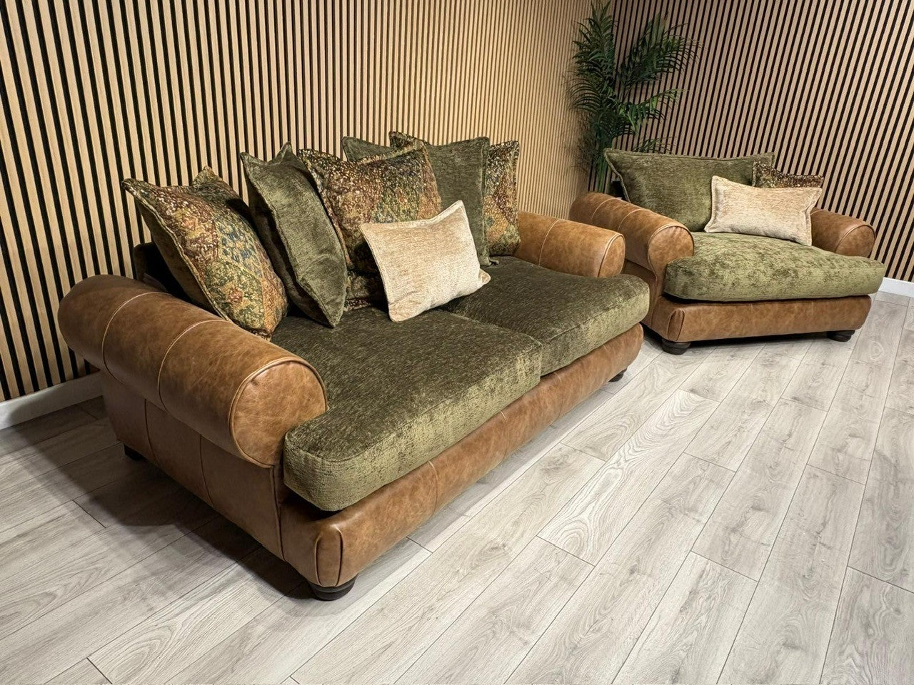 Viscount Fabric 3 Seater Sofa + Love Chair Set - RRP £3898