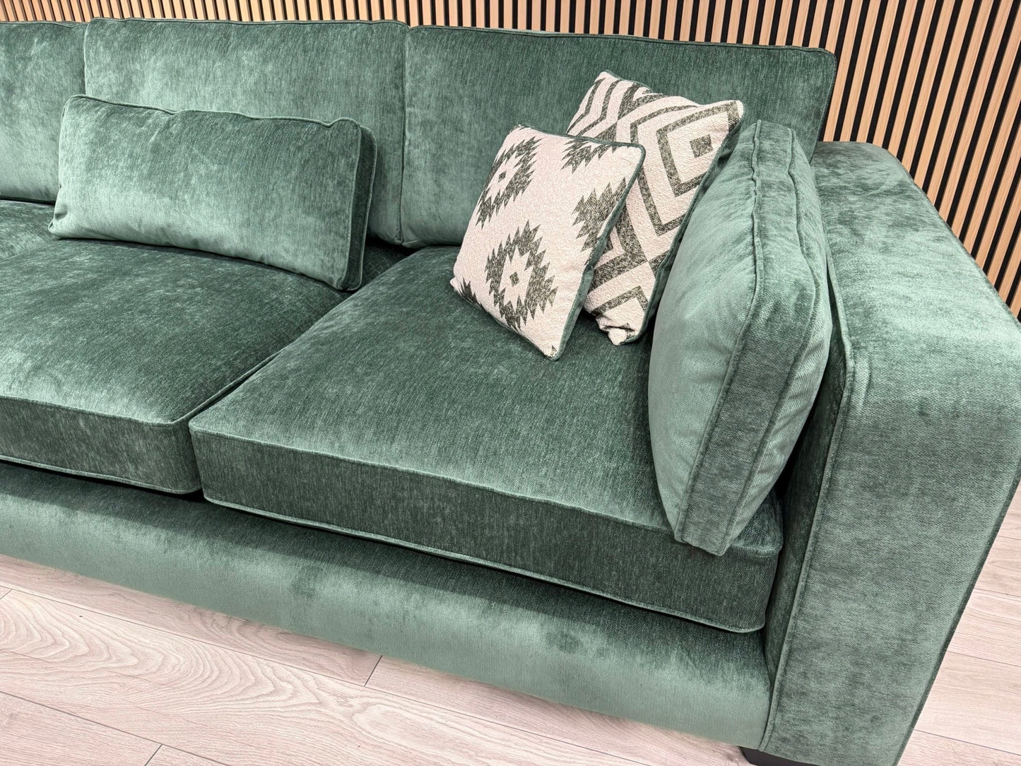 Sofology CAVALLI Style Fabric Open Chaise LHF Corner Sofa + Footstool - RRP £5398