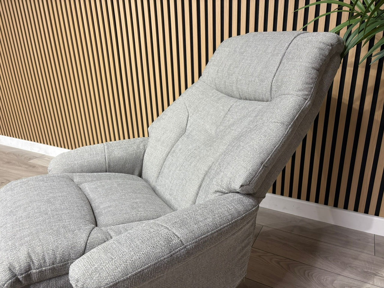 John Lewis Sample Relaxed Swivel Recliner Chair + Footstool - RRP £899