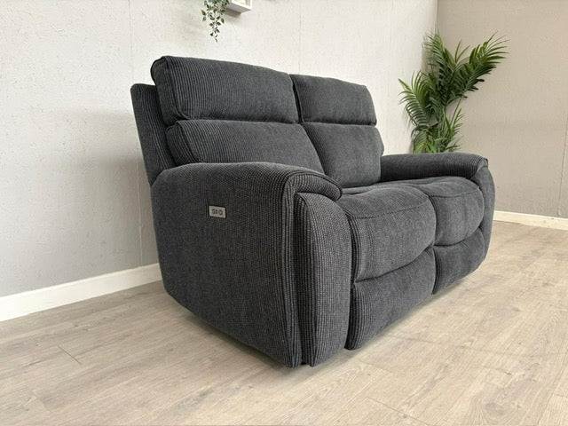 Atlanta - Fabric 2 Seater Sofa with Power Recliners, Coda Black - RRP £1079