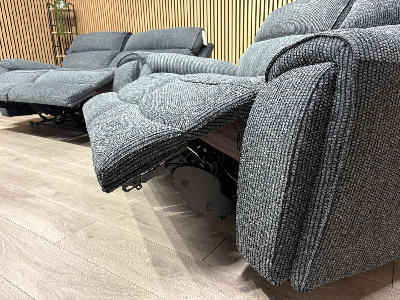 Atlanta - Fabric 3+2 Seater Sofa Set with Power Recliners, Coda Black - RRP £2478