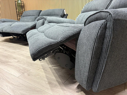 Atlanta - Fabric 3+2 Seater Sofa Set with Power Recliners, Coda Black - RRP £2478