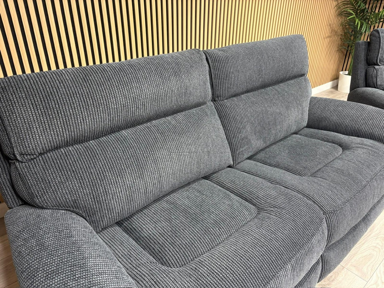 Atlanta - Fabric 3+2 Seater Sofa Set with Power Recliners, Coda Black - RRP £2478