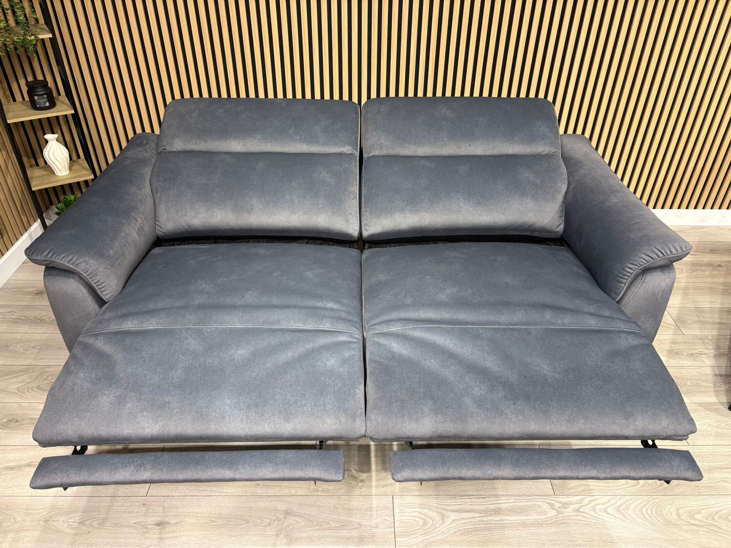 Furniture Village EZRA Style Fabric 3 Seater + 2 Seater Power Recliners - RRP £3890