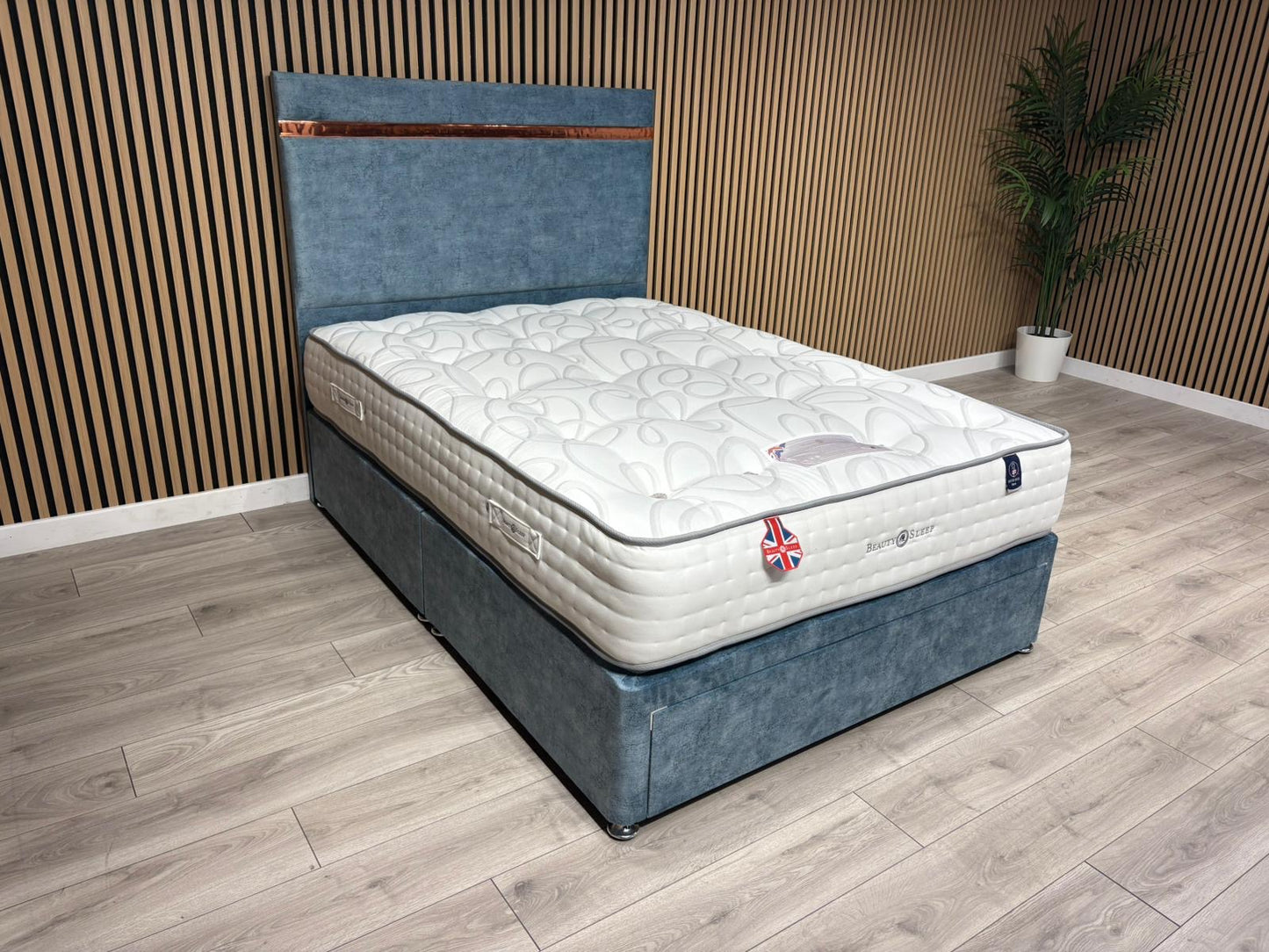 Elegant 3000 Pocket Divan Bed Set + Headboard. Available in all sizes