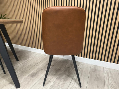 NEXT Sample - Corrine Industrial Dining Table + 4 leather effect chairs - RRP £1899