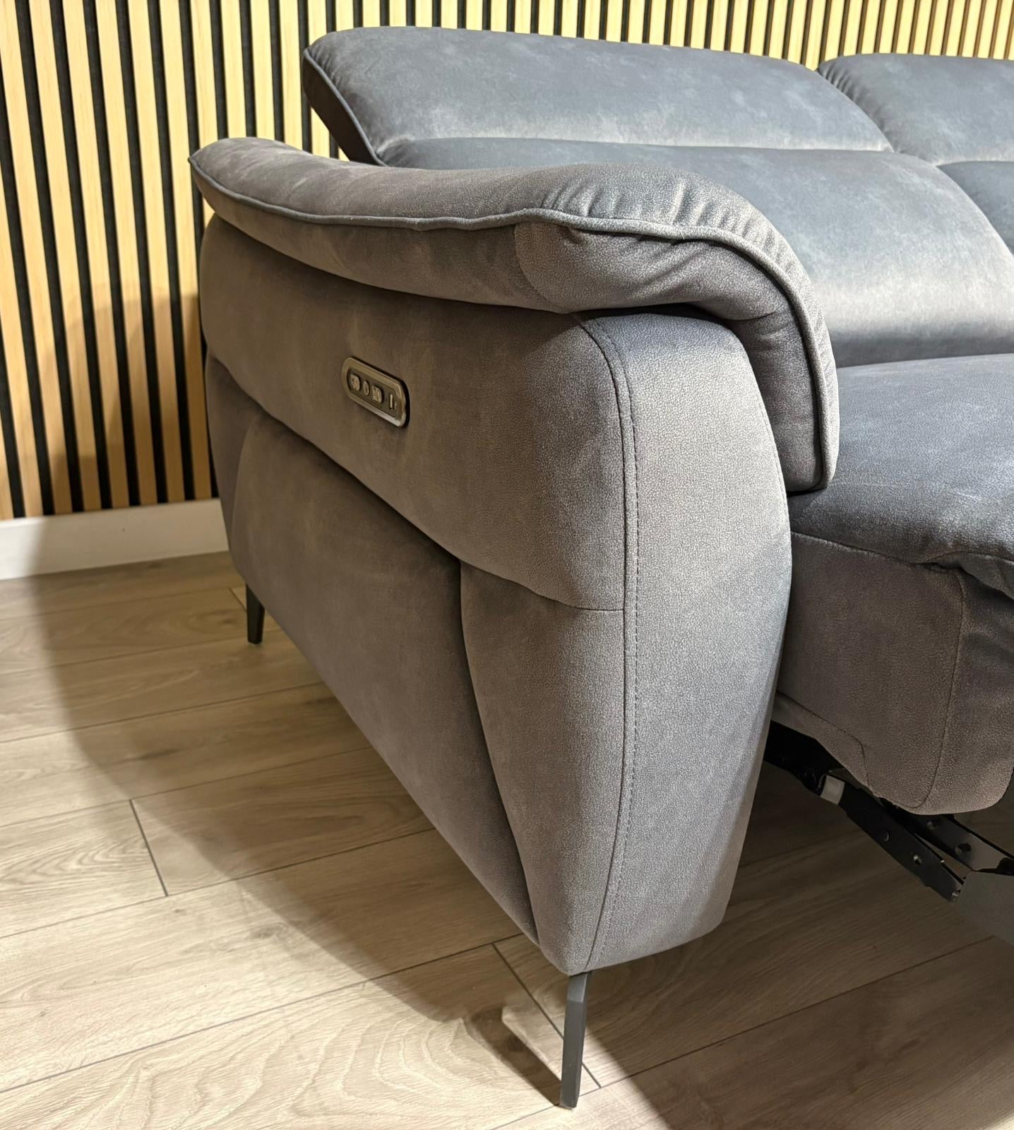 Furniture Village EZRA Style Fabric 3 Seater + 2 Seater Power Recliners - RRP £3890