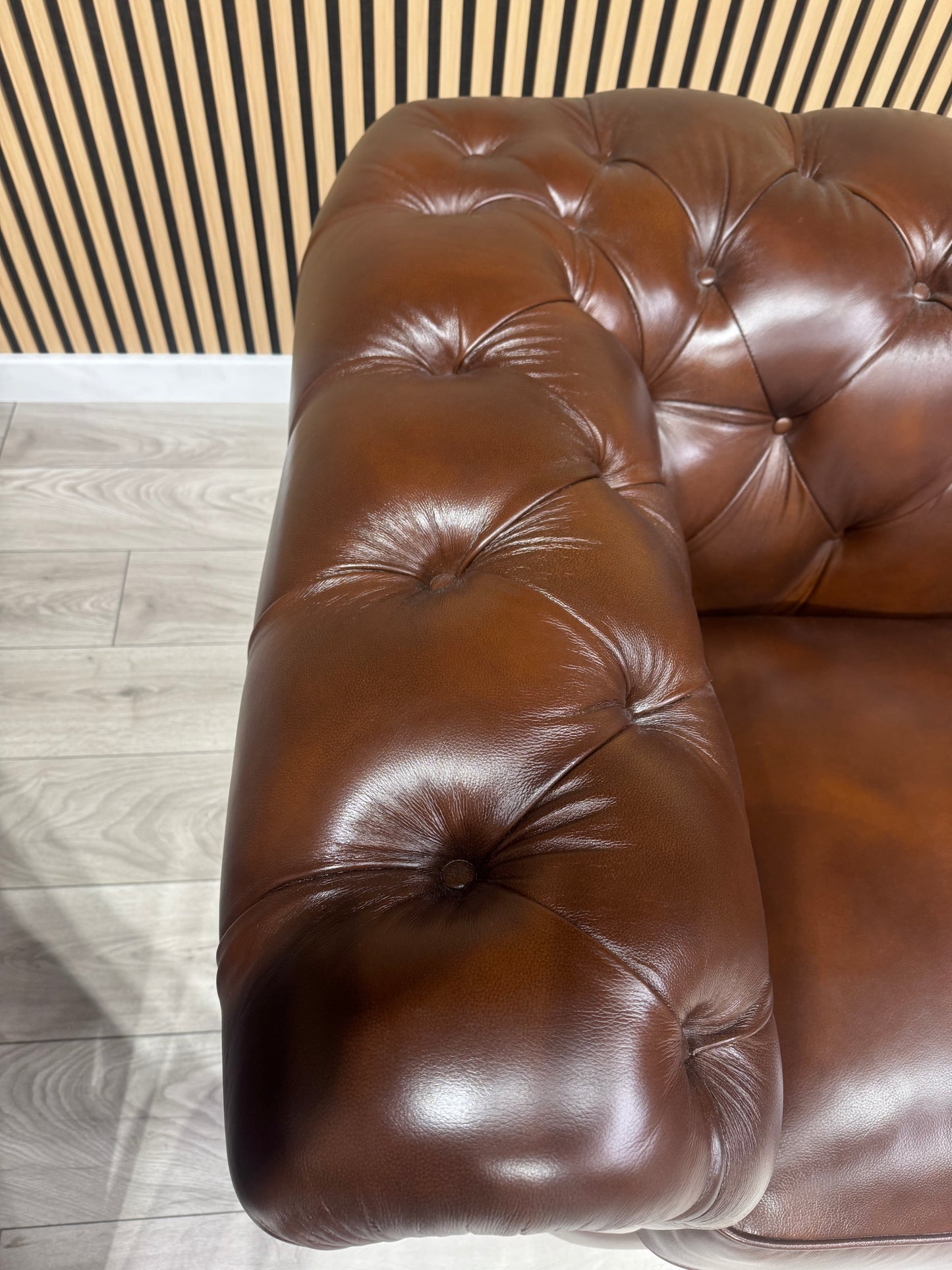 At The Helm Shackleton Style 3 Seater + 2 Armchairs Leather Chesterfield Sofa Set