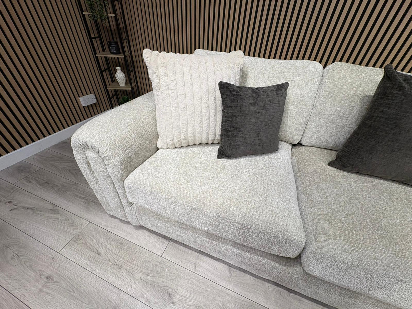 Sofology Marble Arch Style 2 Corner 2 Large Fabric Corner Sofa, Stone - RRP £3,129